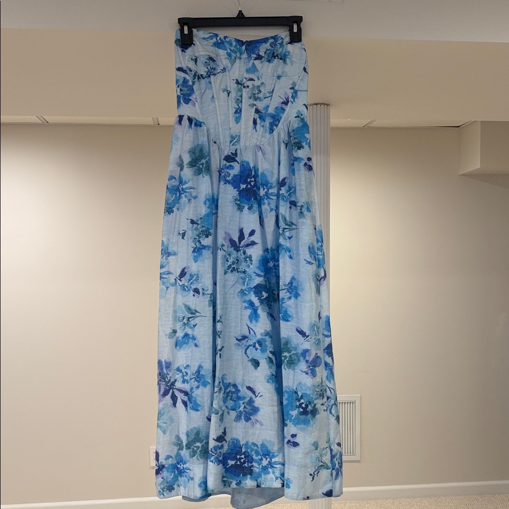 Floral Blue Maxi Skirt
